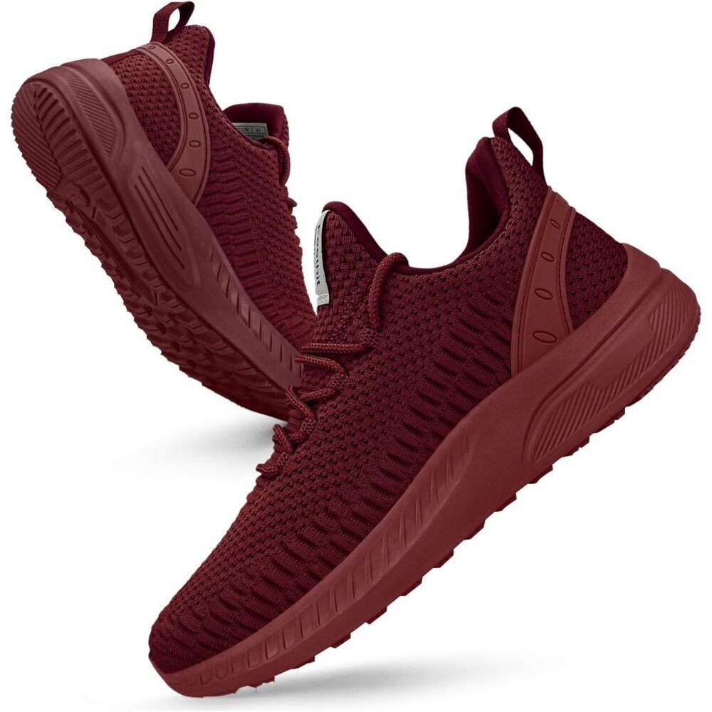 Women's Burgundy Lightweight Casual Breathable Mesh Walking Sneakers